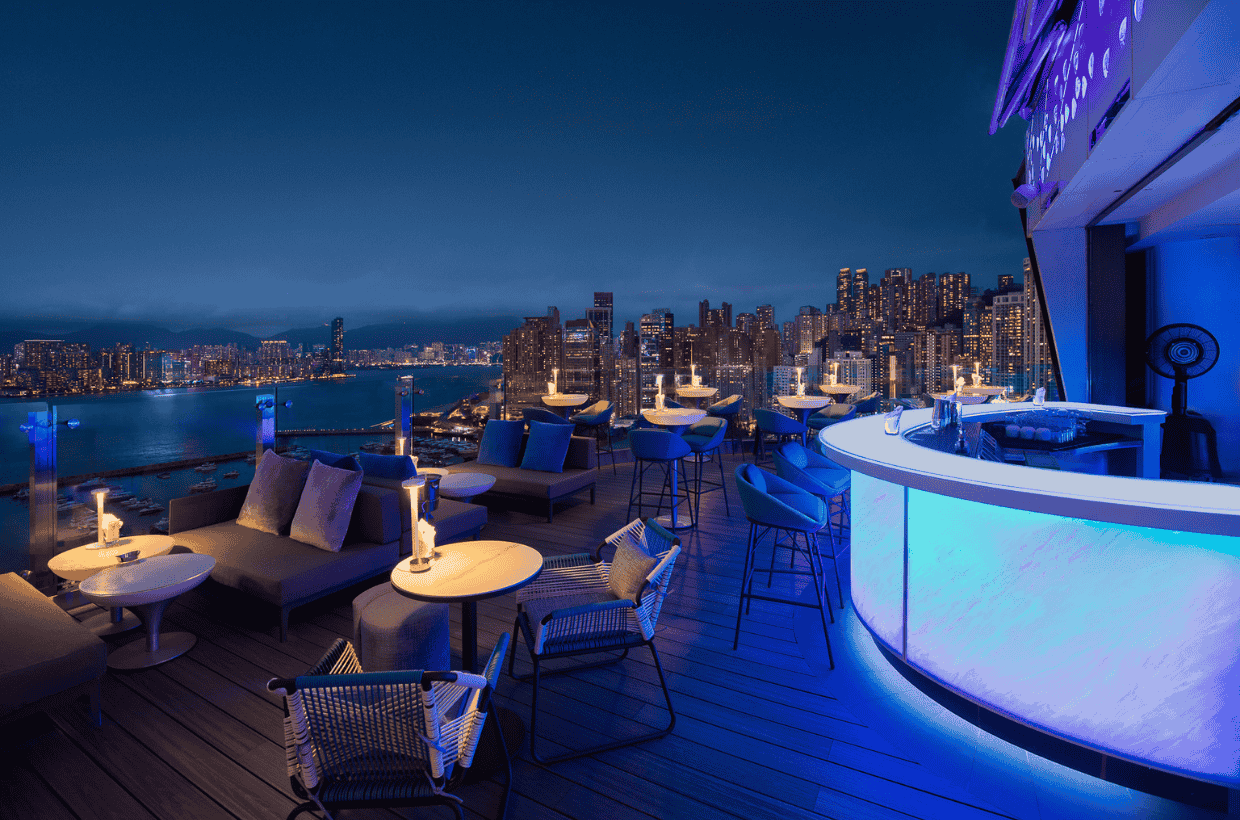 SKYE Roofbar & Brasserie Outdoor Seating at The Park Lane Hong Kong